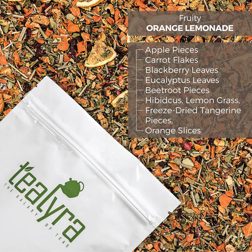 Tealyra Orange Lemonade Herbal Fruity Loose Leaf Tea Blend, 220g (8-ounce), Caffeine-Free, Immune Boosting