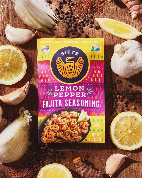 6 Packets (42 Lemon Pepper Fajita Seasoning Mix | Seasoning for Chicken, Pork, Shrimp, and Veggies| Gluten Free | Vegan