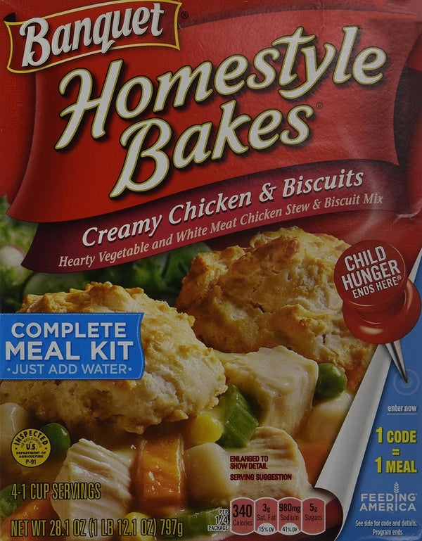 Banquet , Homestyle Bakes, Creamy Chicken & Biscuits, 28.10oz Box (Pack of 3)