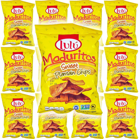 GEEGVV LULU Maduritos Sweet Plantain Chips, Gluten-Free, 1.4oz Bag (Pack of 12, Total