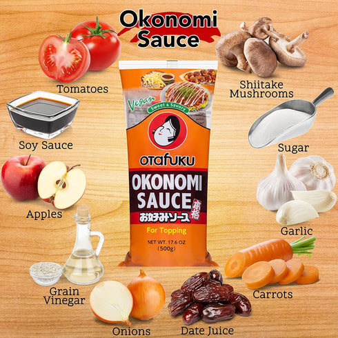 Otafuku Okonomi Sauce, Vegan Japanese Topping, 17.6 Ounces