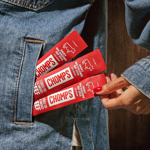8ct, 1.15 OZ CHOMPS Smoky BBQ Beef Sticks