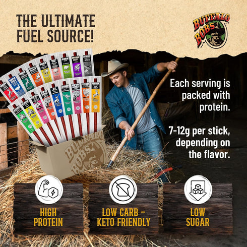 Buffalo Bob's 10 Pack Wild Game Meat Snack Stick - Honey Ham Stick