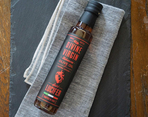 8.5oz 250ML Saint Lucifer, Divine Virgin - Habanero Extra Virgin Olive Oil, - | Gluten Free, Sugar Free, Vegan