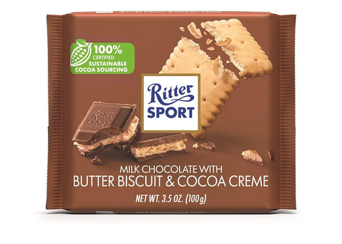 Ritter Sport Milk Chocolate with Butter Biscuit, 3.5 Ounce Bar, 11 Pack
