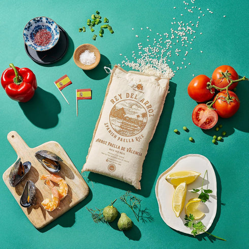 Arroz 2.2lb Pack 2 Gourmanity Spanish Paella Rice, Rey del Authentic Short Grain Valencia Rice from Spain, Great